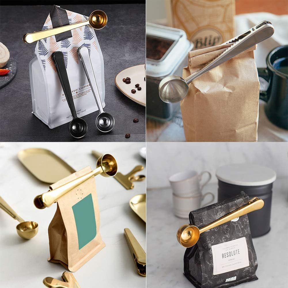 Zip Cuchara y clip de acero inoxidable 2 en 1